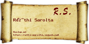 Réthi Sarolta névjegykártya